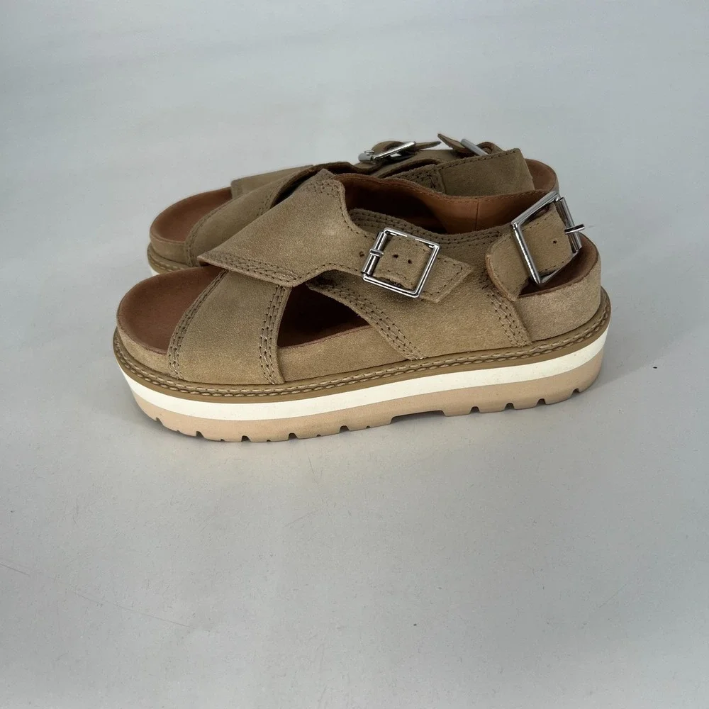 Clarks Orianna Roam Platform Sandal Womens 6 Leather Tan Brown Neutral